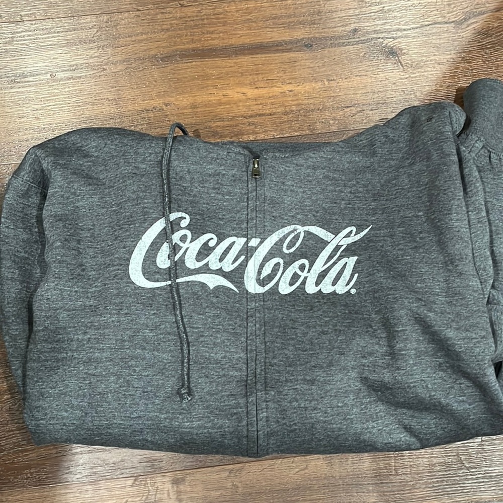 Coca Cola XXL Charcoal Hooded Sweatshirt * New